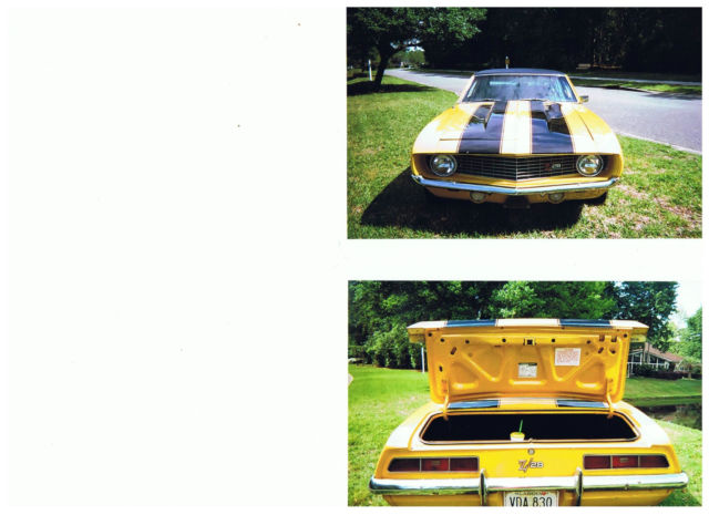 1969 Yellow Chevrolet Camaro Coupe