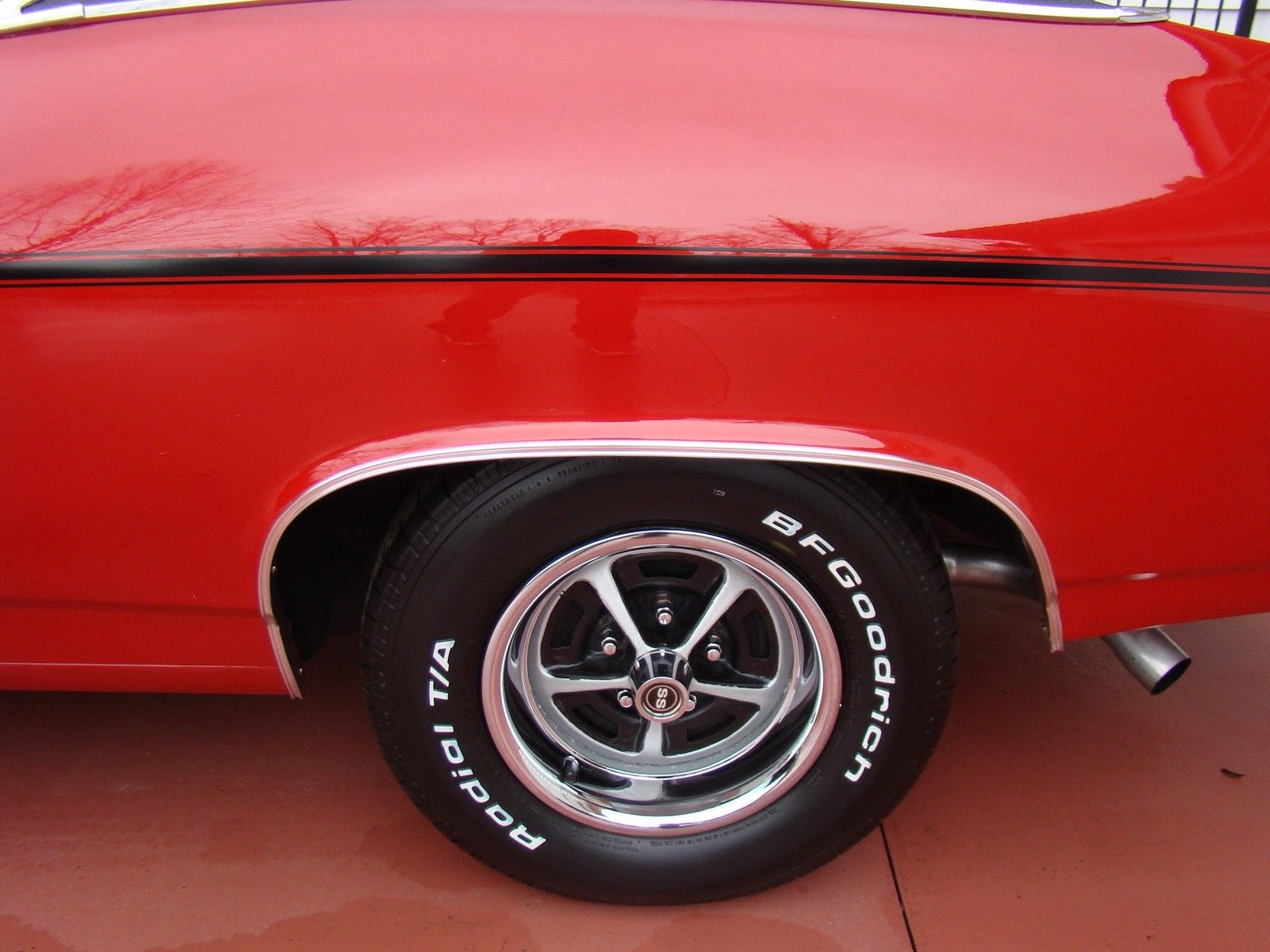 1969 red Chevrolet Chevelle 2 door coupe