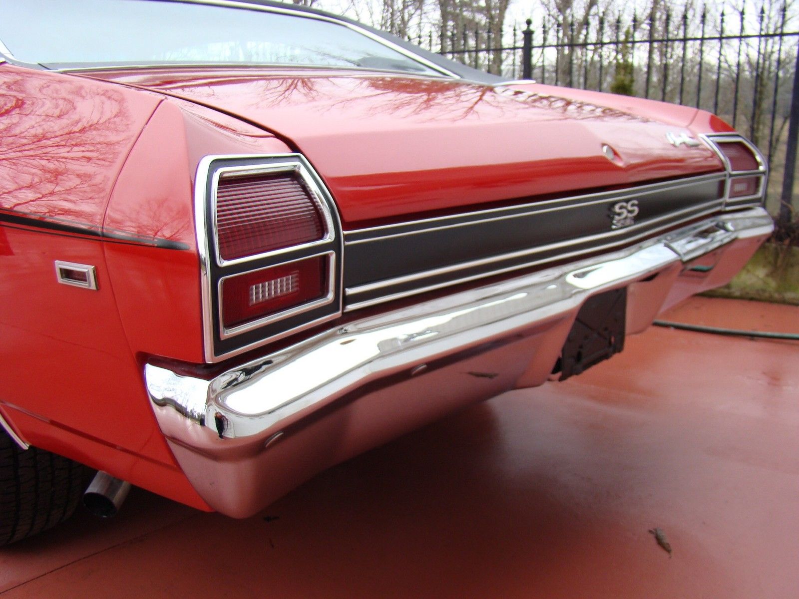 1969 red Chevrolet Chevelle 2 door coupe