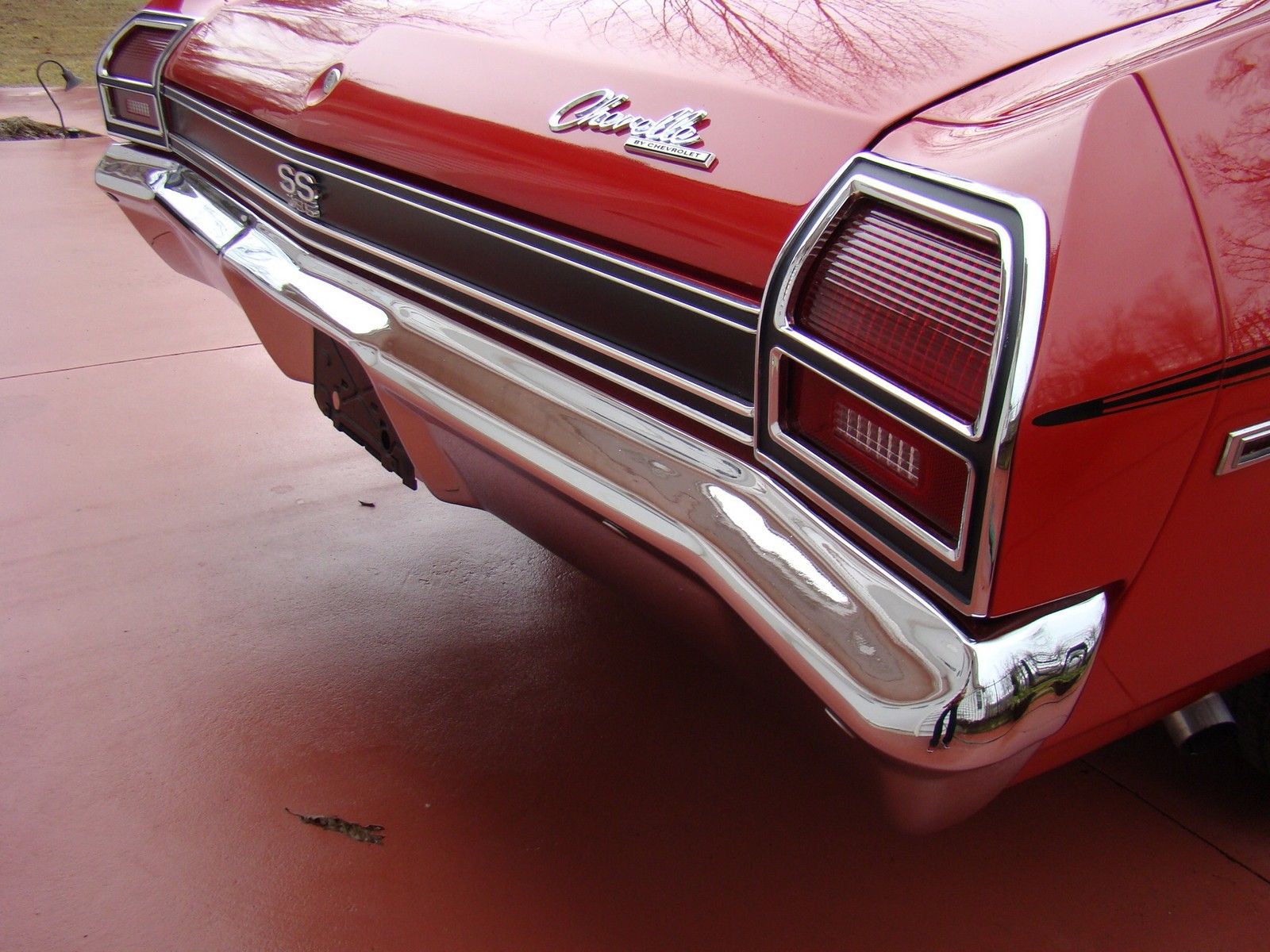 1969 red Chevrolet Chevelle 2 door coupe