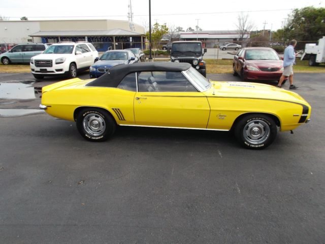 1969 Yellow Chevrolet Camaro Convertible