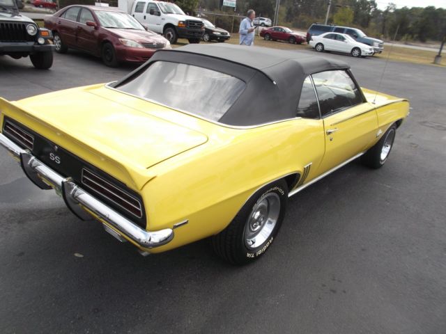 1969 Yellow Chevrolet Camaro Convertible