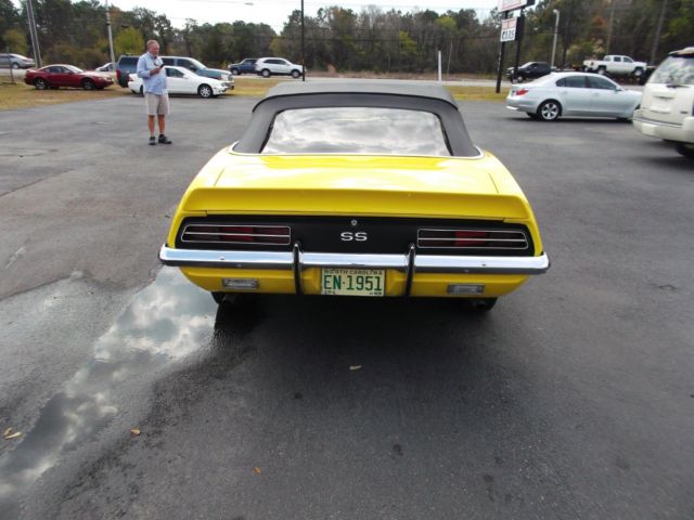1969 Yellow Chevrolet Camaro Convertible