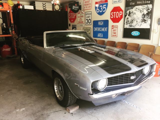 1969 Silver Chevrolet Camaro Convertible