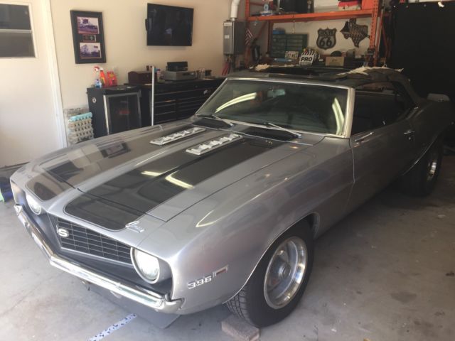 1969 Silver Chevrolet Camaro Convertible