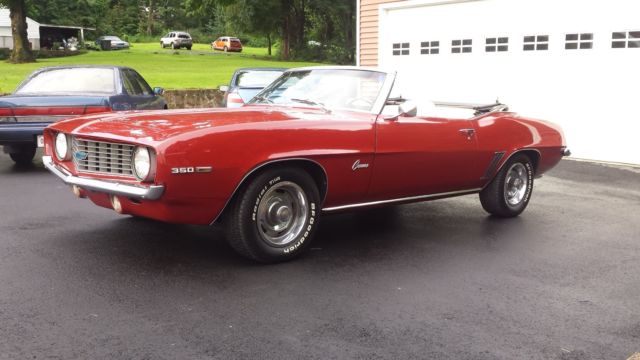 1969 Red Chevrolet Camaro Convertible