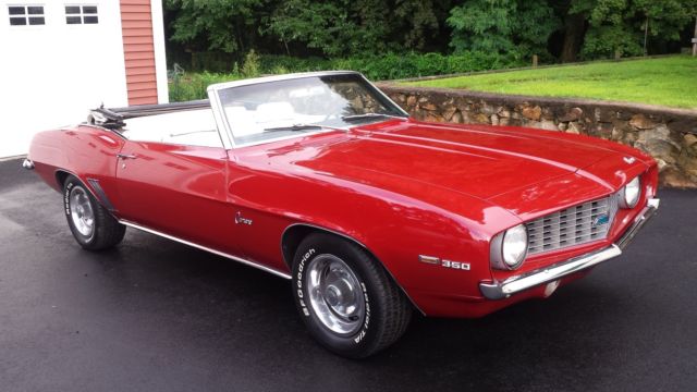 1969 Red Chevrolet Camaro Convertible