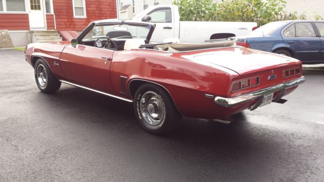 1969 Red Chevrolet Camaro Convertible
