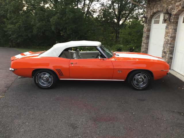 1969 Orange Chevrolet Camaro Convertible