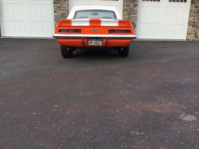 1969 Orange Chevrolet Camaro Convertible