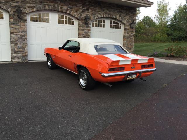 1969 Orange Chevrolet Camaro Convertible