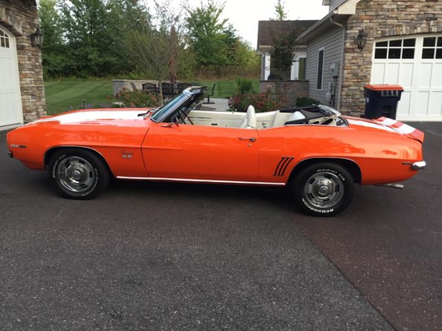 1969 Orange Chevrolet Camaro Convertible