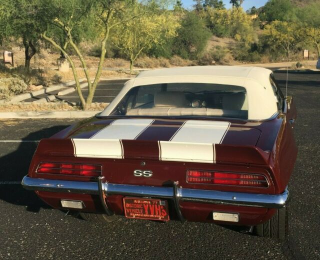 1969 Burgundy Chevrolet Camaro Convertible