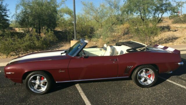1969 Burgundy Chevrolet Camaro Convertible
