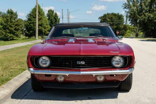 1969 Burgundy Chevrolet Camaro Convertible