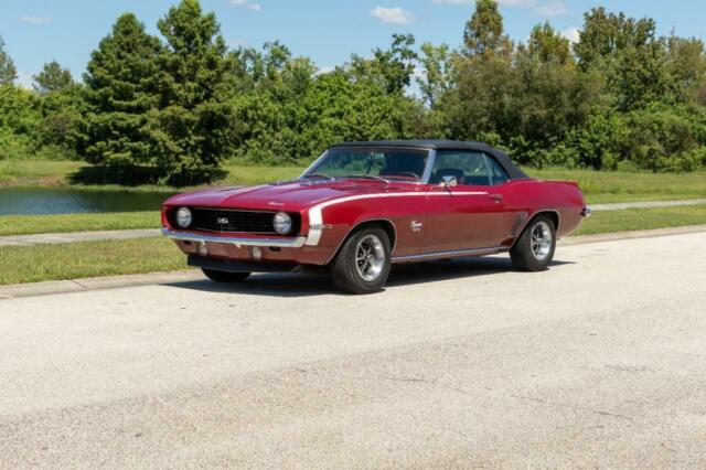 1969 Burgundy Chevrolet Camaro Convertible