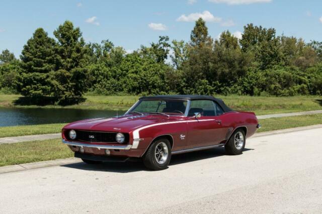 1969 Burgundy Chevrolet Camaro Convertible