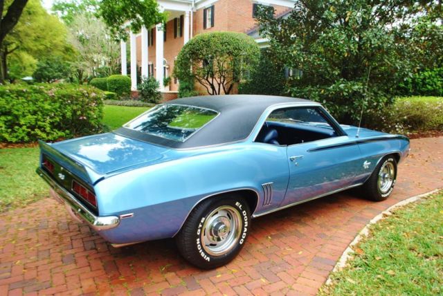 1969 Blue Chevrolet Camaro --