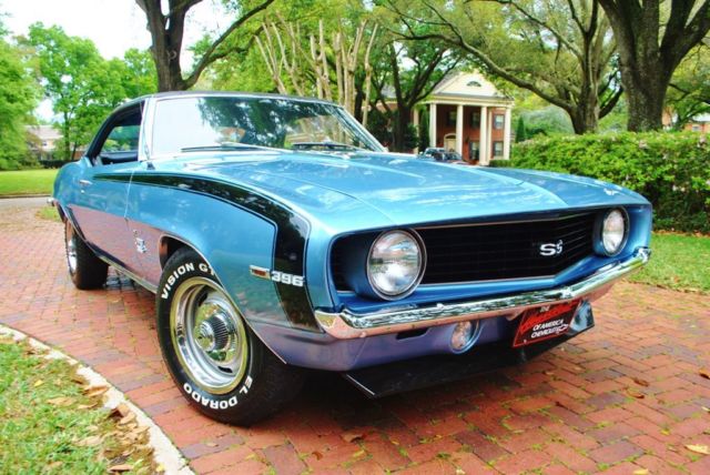 1969 Blue Chevrolet Camaro --