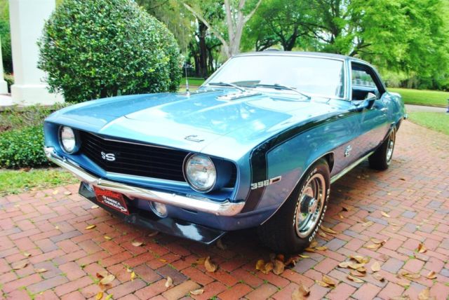 1969 Blue Chevrolet Camaro --