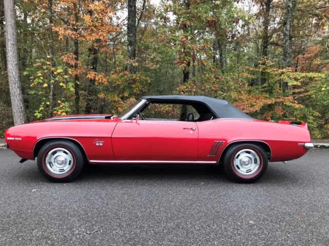 1969 Garnet Red Code 52 Chevrolet Camaro Convertible