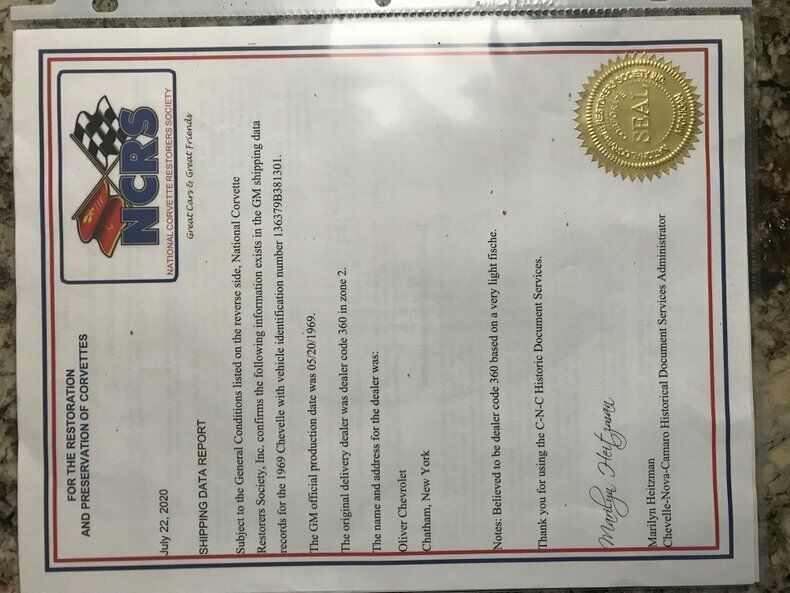 1969 Gold Chevrolet Chevelle Hardtop