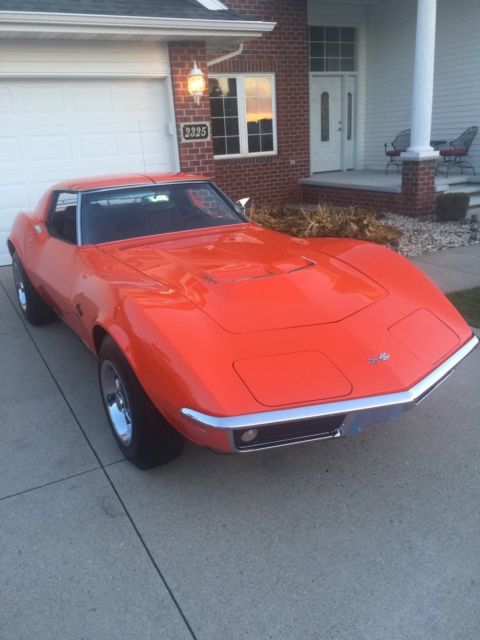 1969 Orange Chevrolet Corvette Coupe
