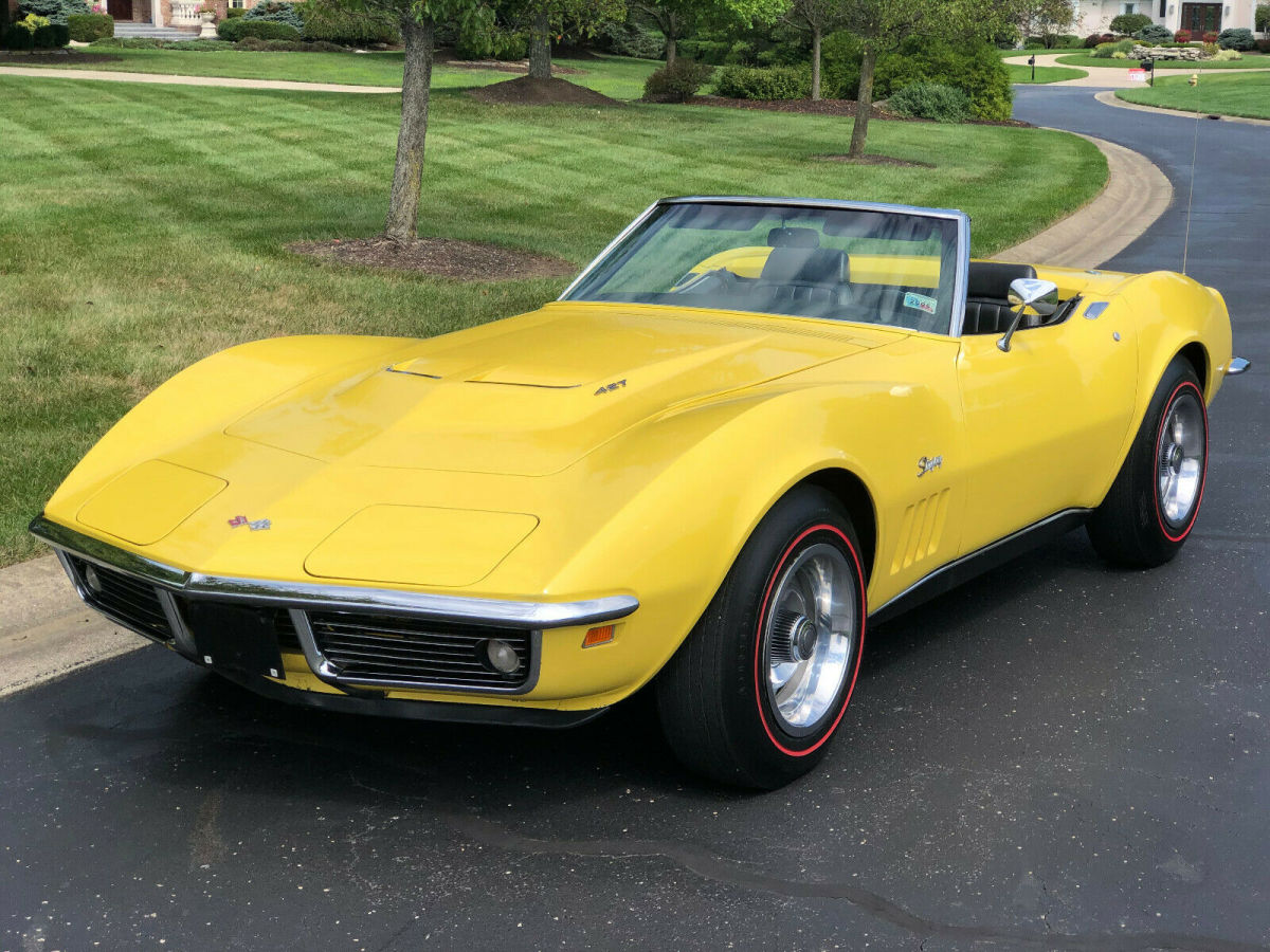 1969 Yellow Chevrolet Corvette Convertible