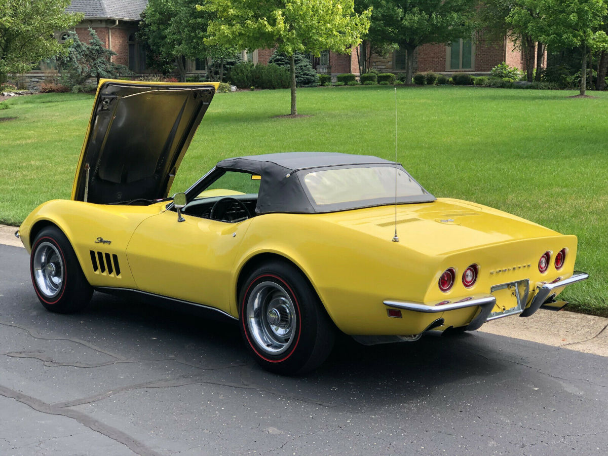 1969 Yellow Chevrolet Corvette Convertible