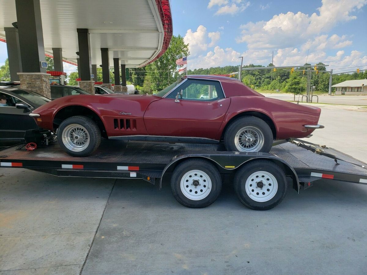 1969 Maroon Chevrolet Corvette Convertible