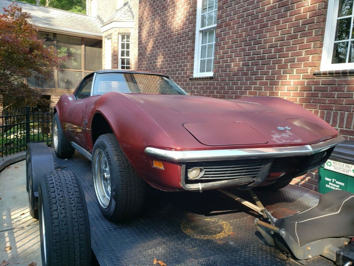 1969 Maroon Chevrolet Corvette Convertible