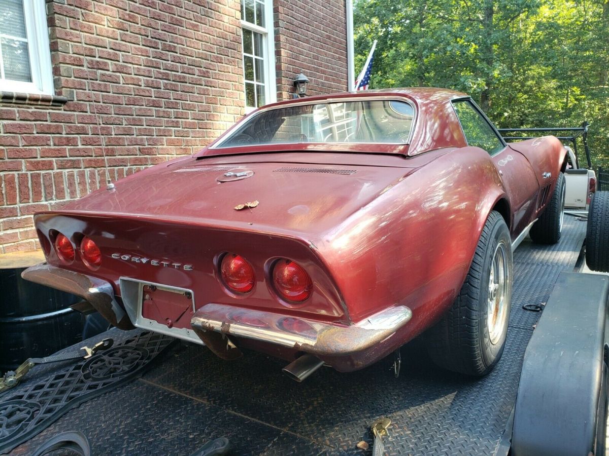 1969 Maroon Chevrolet Corvette Convertible