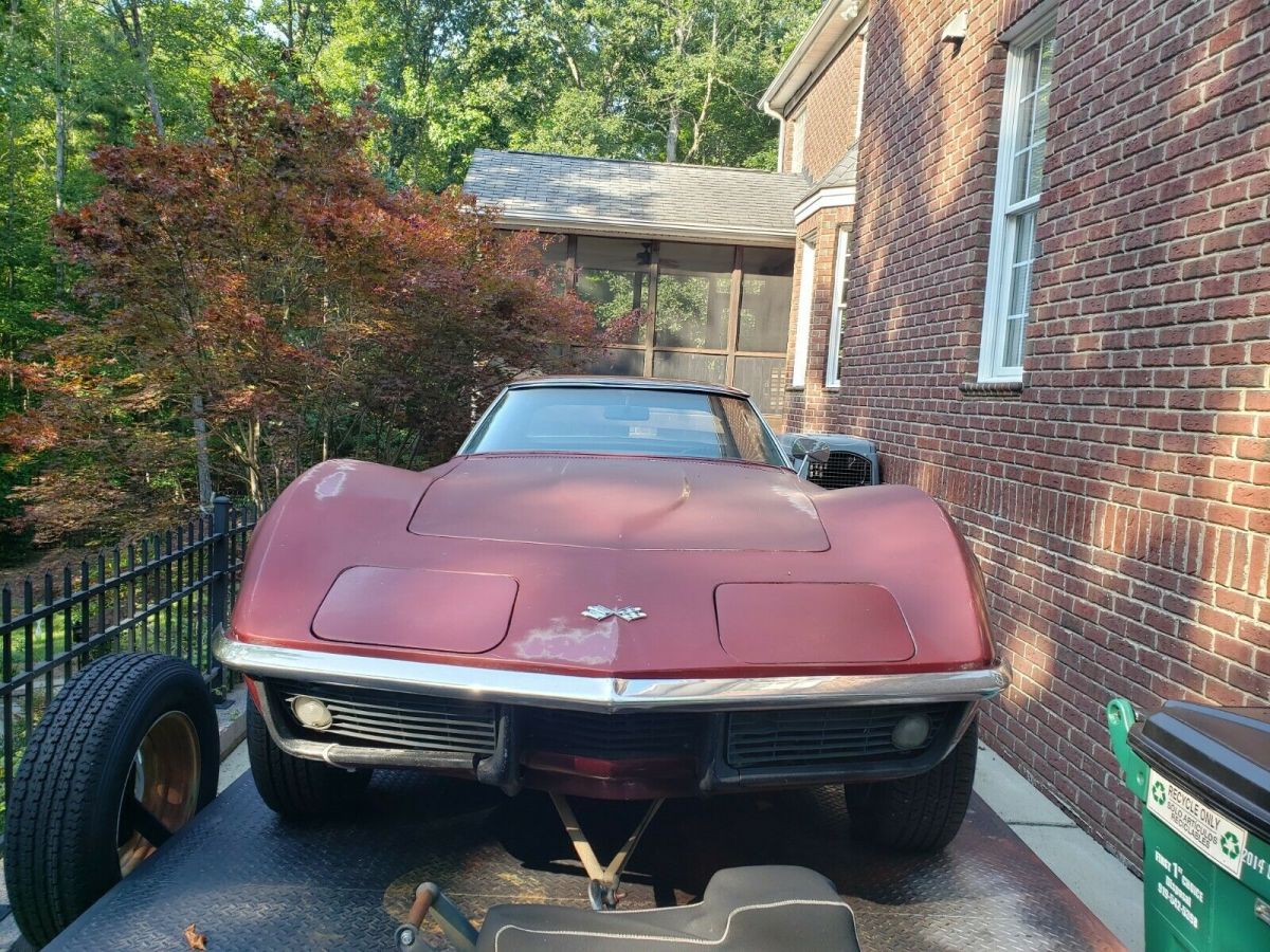 1969 Maroon Chevrolet Corvette Convertible
