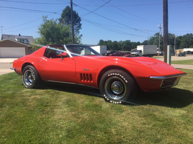 1969 Orange Chevrolet Corvette Coupe