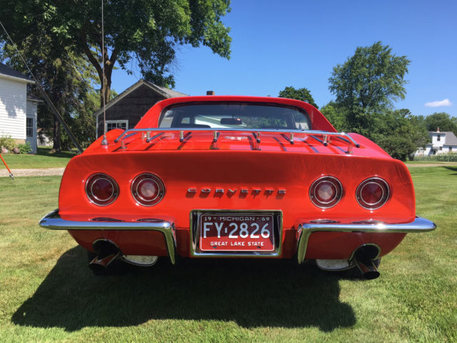 1969 Orange Chevrolet Corvette Coupe