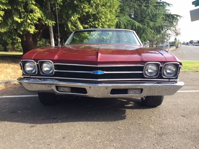 1969 Burgundy Chevrolet Malibu Convertible