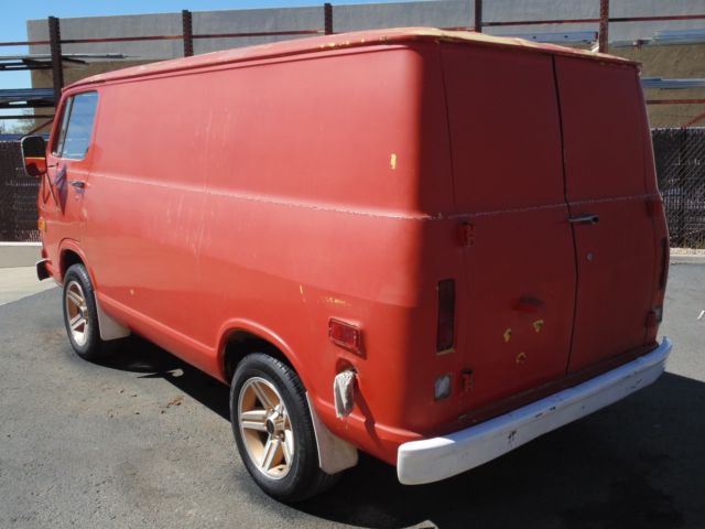 1969 red Chevrolet Other van