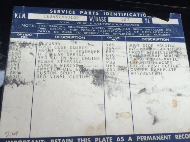 1969 Black Chevrolet C/K Pickup 2500 Standard Cab Pickup