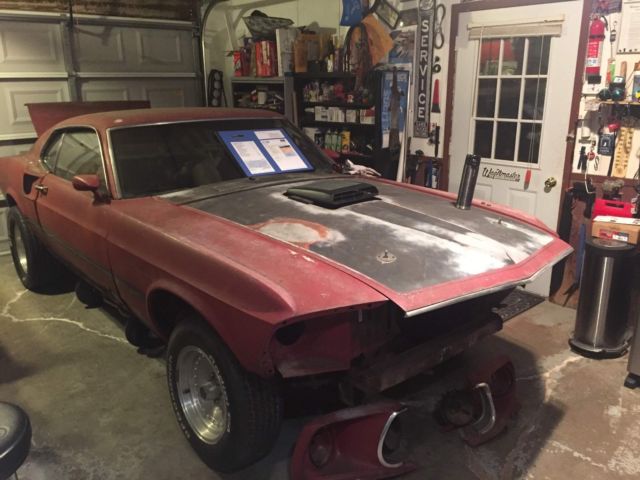 1969 T5 Candyapple Red with Low Gloss Black Ford Mustang Sportsroof