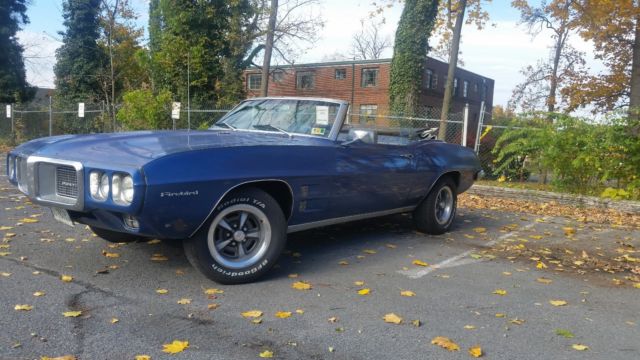 1969 Blue Pontiac Firebird Convertible