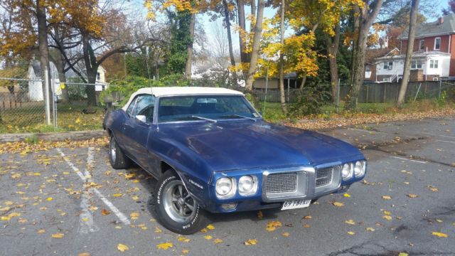 1969 Blue Pontiac Firebird Convertible