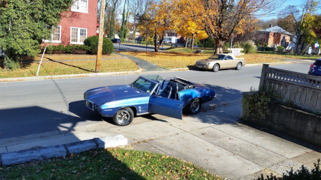 1969 Blue Pontiac Firebird Convertible