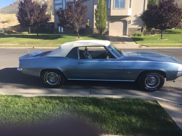 1969 blue Chevrolet Camaro Convertible