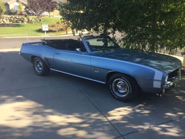 1969 blue Chevrolet Camaro Convertible