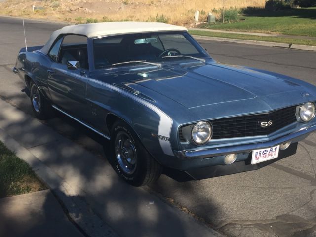 1969 blue Chevrolet Camaro Convertible