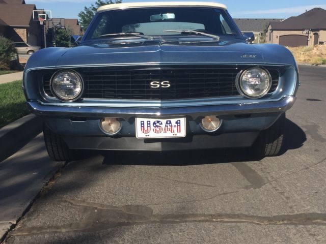 1969 blue Chevrolet Camaro Convertible