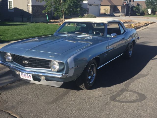 1969 blue Chevrolet Camaro Convertible