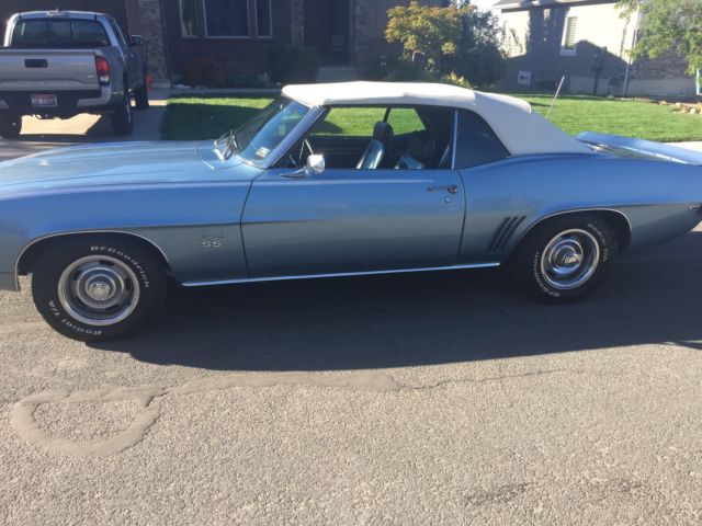 1969 blue Chevrolet Camaro Convertible