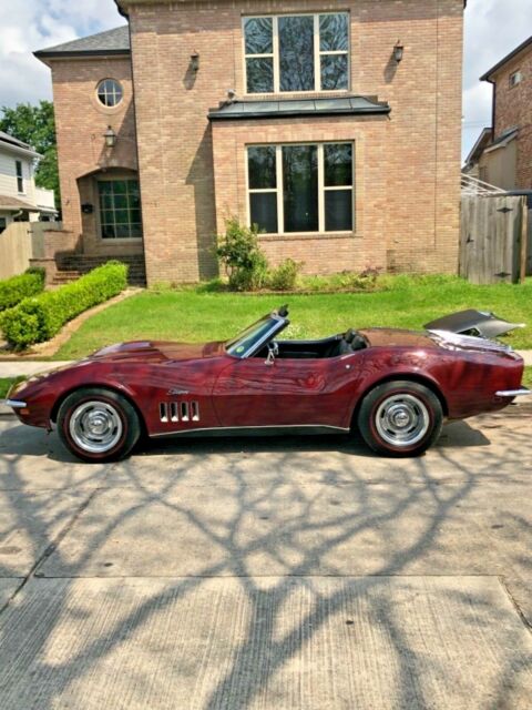 1969 Burgundy Chevrolet Corvette Convertible