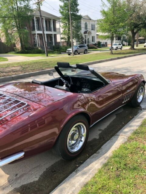 1969 Burgundy Chevrolet Corvette Convertible